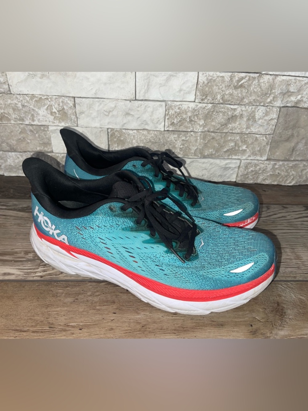 Hoka One One Clifton 8 Men's Size 10.5 D (Medium) Running Shoes Teal Blue